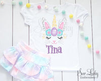 Girls Easter Unicorn Personalized Shirt - Sew Lucky Embroidery