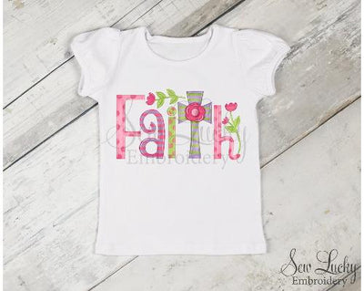 Girls Faith with Easter Cross Shirt