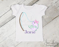 Girls Fishing Personalized Shirt - Sew Lucky Embroidery