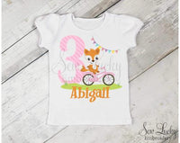 Girls Fox Personalized Birthday Shirt - Sew Lucky Embroidery