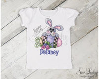 Girls Happy Easter Personalized Shirt - Sew Lucky Embroidery