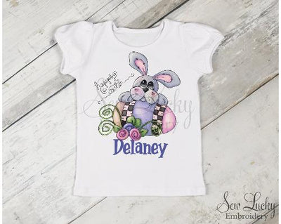 Girls Happy Easter Personalized Shirt