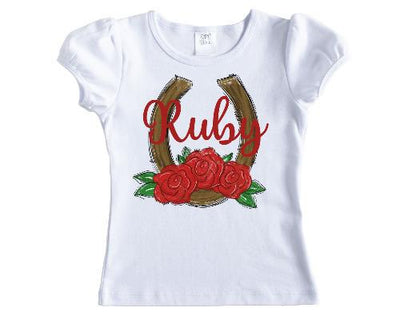 Girls Horseshoe Personalized Shirt