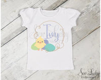 Girls Personalized Easter Chick Shirt - Sew Lucky Embroidery