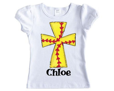 Girls Softball Cross Personalized Shirt