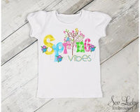 Girls Spring Vibes Shirt - Sew Lucky Embroidery