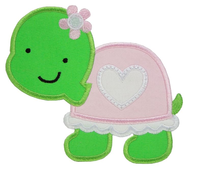 Girl Turtle Patch - Sew Lucky Embroidery