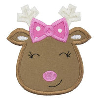 Girly Reindeer Patch - Sew Lucky Embroidery