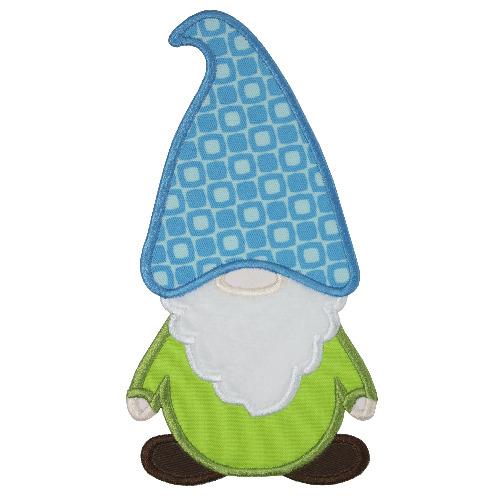 Gnome with Blue Hat Patch - Sew Lucky Embroidery