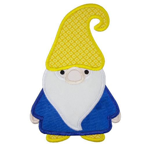 Gnome with Yellow Hat Patch - Sew Lucky Embroidery