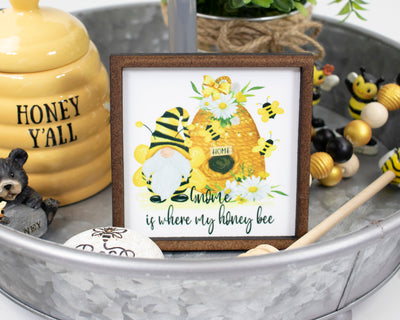 Gnome Honey Bee Tier Tray Sign