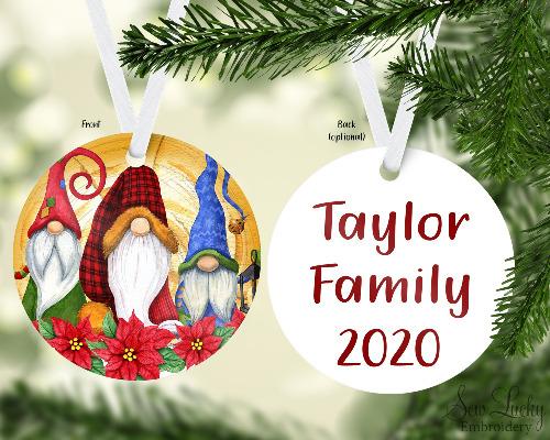 Gnomes Custom Christmas Ornament Personalized - Sew Lucky Embroidery