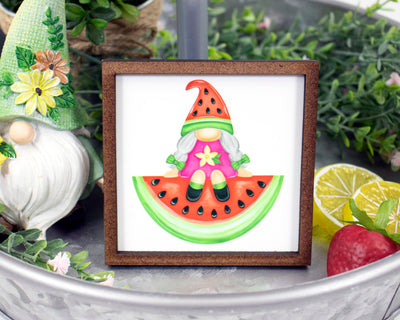Watermelon Gnome Girl Sign
