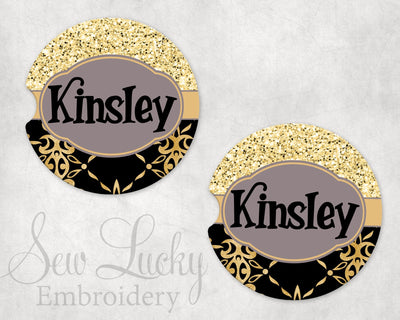 Gold Frame Personalized Sandstone Car Coasters  (Set of Two)