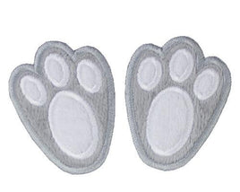 Gray Bunny Feet Patch - Sew Lucky Embroidery