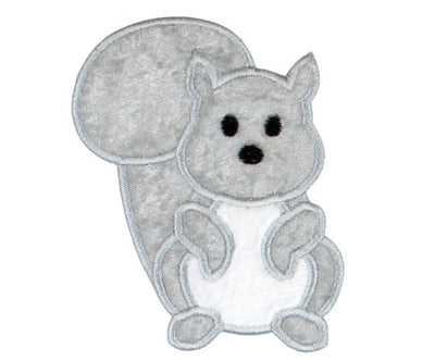 Gray Squirrel Sew or Iron on Embroidered Patch