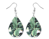 Green Leaves Teardrop Earrings