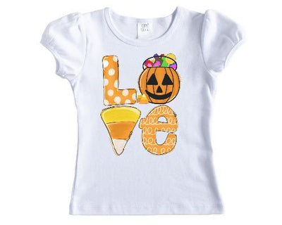 Halloween Love Candy Corn Girls Shirt