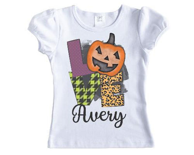 Halloween Love Personalized Girls Shirt