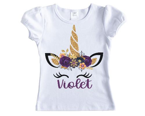 Halloween Unicorn Girls Personalized Shirt - Sew Lucky Embroidery