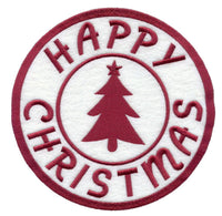 Happy Christmas Patch - Sew Lucky Embroidery