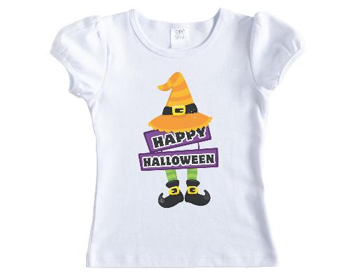 Happy Halloween Girls Shirt - Sew Lucky Embroidery