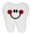 Happy Tooth with Red Cheeks Sew or Iron on Embroidered Patch