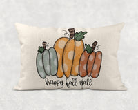 Happy Fall Y'all Lumbar Pillow - Sew Lucky Embroidery