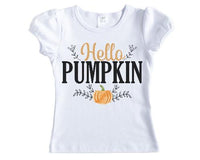 Hello Pumpkin Girls Shirt - Sew Lucky Embroidery