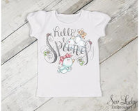 Hello Spring Girls Shirt - Sew Lucky Embroidery