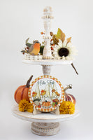 Hello Fall Gnomes Tier Tray Sign and Stand - Sew Lucky Embroidery