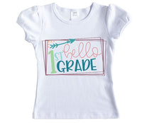 Hello School Frame Arrow Shirt - Sew Lucky Embroidery