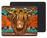 Highland Cow Mouse Pad - Sew Lucky Embroidery