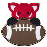 Hog Football Boy Patch - Sew Lucky Embroidery