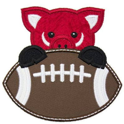 Hog Football Boy Sew or Iron on Embroidered Patch