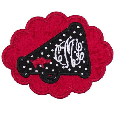 Hog Football Megaphone Monogram Sew or Iron on Embroidered Patch