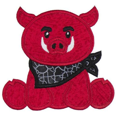 Hog Football Sew or Iron on Embroidered Patch
