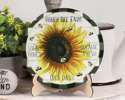 Honey Bee Farm Tier Tray Sign and Stand