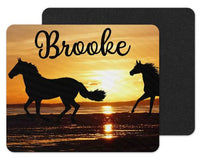 Horses at Sunset Custom Personalized Mouse Pad - Sew Lucky Embroidery