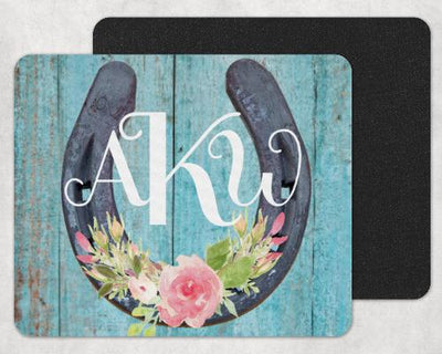 Horseshoe Custom Monogram Personalized Mouse Pad