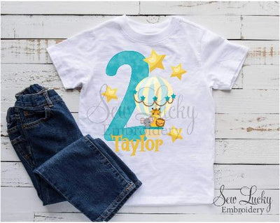 Hot Air Balloon Personalized Birthday Shirt