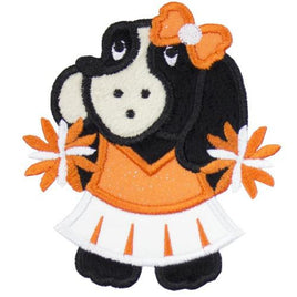Hound Dog Cheerleader Football Patch - Sew Lucky Embroidery