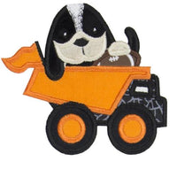 Hound Dog Dump Truck Football Patch - Sew Lucky Embroidery