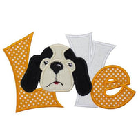Hound Dog Football Love Patch - Sew Lucky Embroidery