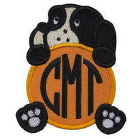 Hound Dog Football Monogram Patch - Sew Lucky Embroidery