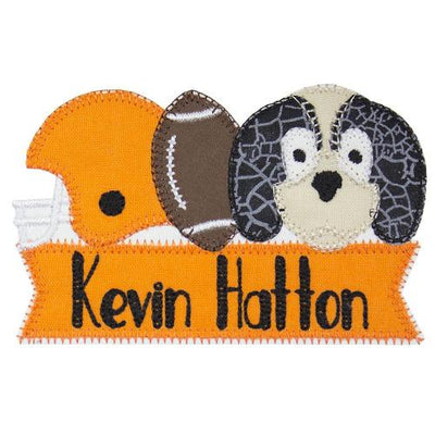 Hound Dog Football Personalized Sew or Iron on Embroidered Patch