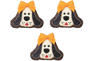 Hound Dog with Bow Uncut Felties (set of 3)