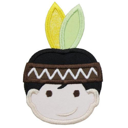 Indian Boy Thanksgiving Patch - Sew Lucky Embroidery