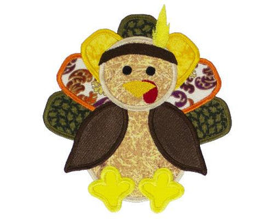 Indian Thanksgiving Turkey Sew or Iron on Embroidered Patch