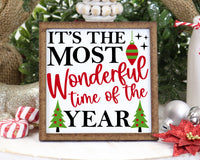 It's the Most Wonderful Time of the Year 2 Christmas Tier Tray Sign - Sew Lucky Embroidery